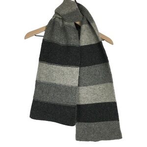 GAP Scarf 100% Lambswool Stripe Neutral Minimalist Natural Fibers Warm Cozy Y2K